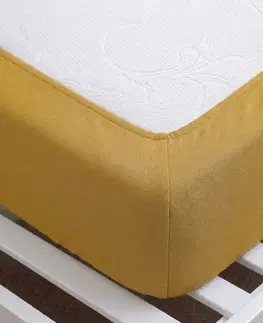 4Home Jersey prostěradlo IDEAL hořčicová, 200–220 x 200 cm, 200–220 x 200 cm