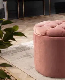 Estila Zámecká designová starorůžová taburetka Modern Barock s úložným prostorem 50cm