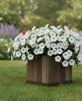 KETER Zahradní květináč DECO RIGHT PLANTER | ořech