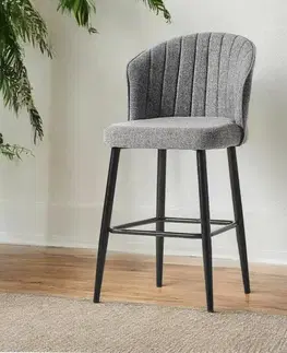 Sada barových židlí Rubi Grey and Black, 2 ks, 2 ks