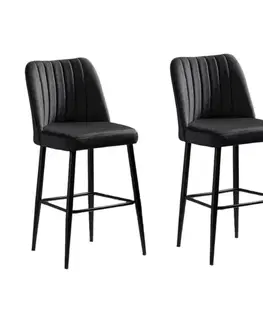 Sada barových židlí Vento Black and Black, 2 ks, 2 ks