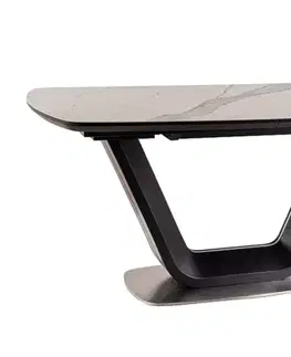 Signal Rozkládací jídelní stůl ARMANI CERAMIC | černý mat 90 x 160 cm Barva: černý mat