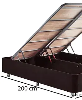 Rám dvoulůžkové postele s čelem Ela Double - Black (150 x 200)