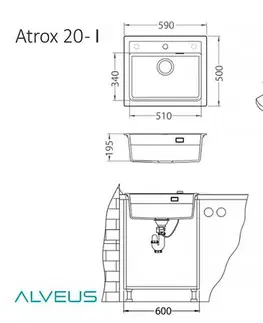 Alveus Granitový dřez ATROX 30 Barva: Černá