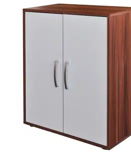 Prádelník s dvířky 61501 ořech/bílá