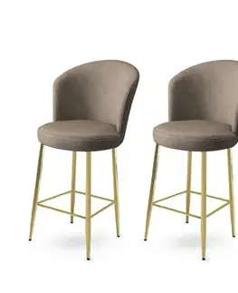 Bar Stool Set (2 Pieces) Alte - Cappuccino, Gold