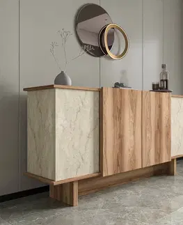 Konzolový stolek Diana - Travertine, Walnut