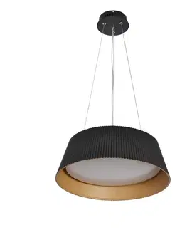 Umbria černá dřevěná závěsná lampa s LED bílým stínidlem