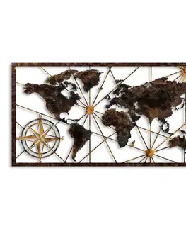Dekorativní kovový doplněk na zeď World Map Large - 1