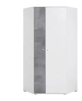 Meblar Šatní skříň SIGMA SI2 L/P Barva: beton/bílá/dub
