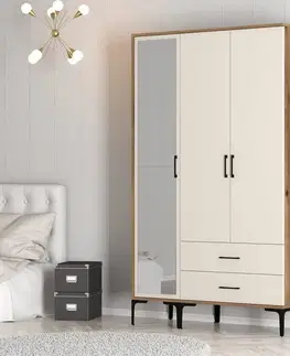 Šatní skříň Kumsal RT - Walnut, Cream