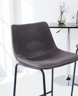 Estila Designová barová židle Django vintage šedá