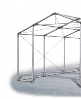 Skladový stan 5x10x2,5m střecha PVC 560g/m2 boky PVC 500g/m2 konstrukce ZIMA PLUS Šedá Zelená Šedá