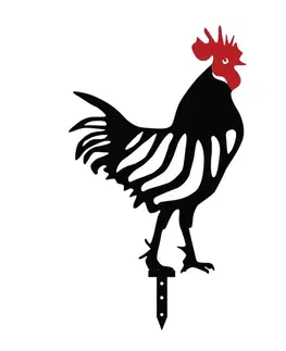 Sada dekorativních kovových doplňků na zahradu Chicken Family 6