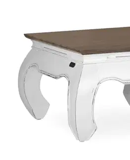 Estila Koloniální luxusní konferenční stolek BLANC v bílé barvě 60cm