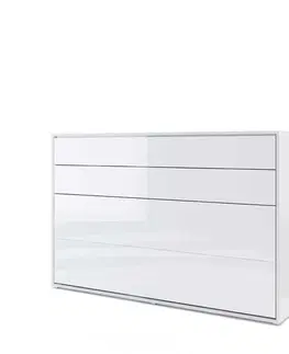 Dig-net nábytek Sklápěcí postel Lenart BED CONCEPT BC-05p | bílý lesk 120 x 200 cm