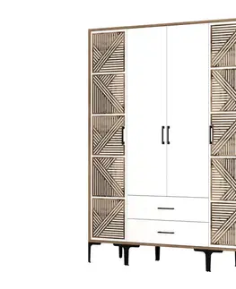 Šatní skříň Kumsal PTP - Walnut, White