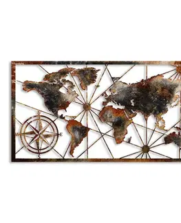 Dekorativní kovový doplněk na zeď World Map Large - 3