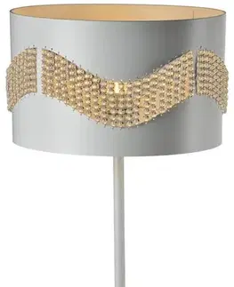Bílá stolní lampa s korálky Antonio