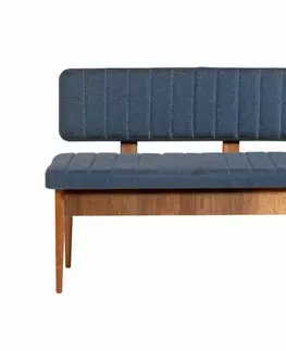 Lavice Vina Dark Blue and Walnut