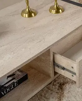 Konferenční stolek Haldizen - Black, Travertine