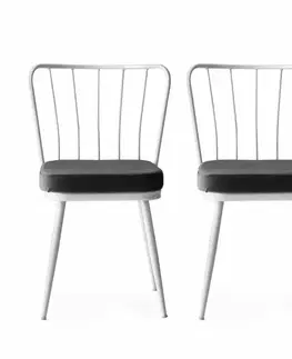 Sada jídelních židlí Yildiz Anthracite and White, 2 ks