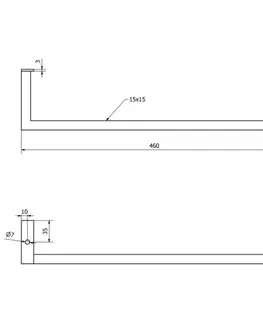 SAPHO HANG držák ručníků pod umyvadlo 460x98, černá mat HG460