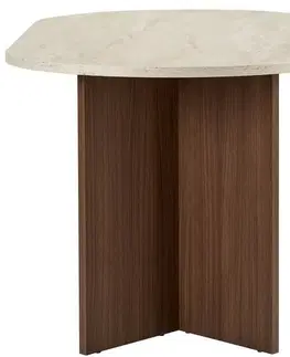 Jídelní stůl Sablin - Travertine, Milano Walnut, 