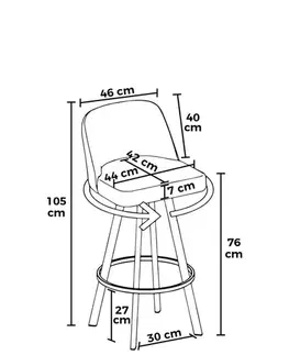 Bar Stool Set (4 Pieces) Atex - Grey, Black