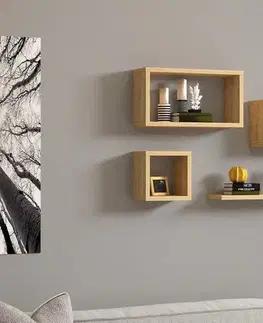 Nástěnná police Babi - Sapphire Oak