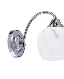 Nástěnná lampa Prego, chrom, E27, průhledné stínidlo
