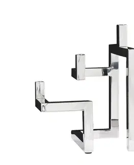 Estila Designový glamour kovový stříbrný svícen Flames s pěti držáky na svíčky 51 cm