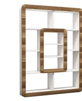Knihovna Orkide - White, Walnut