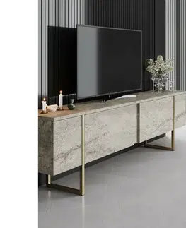 Televizní stolek Luxe Travertine and Gold