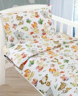 Bellatex Dětské bavlněné povlečení do postýlky Agáta Zvířátka, 90 x 135 cm, 45 x 60 cm, 90 x 135 cm, 45 x 60 cm