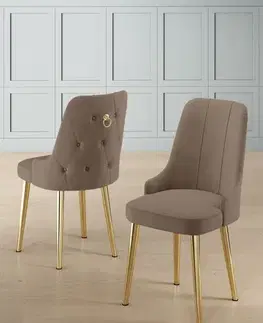 Sada židlí (6 kusů) Newa - Cappuccino, Gold