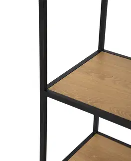 Kovový regál LOFTY GRID Classic Oak, 185 x 114 cm