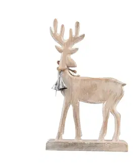 4Home Dekorace z mangového dřeva Nordic Reindeer, 33 cm