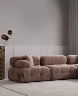Rohová sedací souprava Doblo 3 Seater with Pouffe ( L1-O1-1R-Pouffe) - Cappuccino