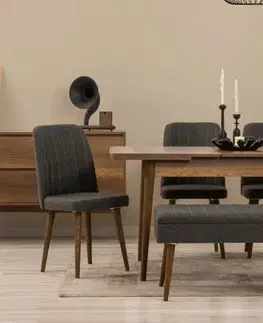 Set s rozkládacím stolem, židlemi a konzolou (7 kusů) Vina 03 1053 - Walnut, Anthracite