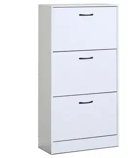 Botník s přihrádkami G1016 WT, bílá, 3 patra