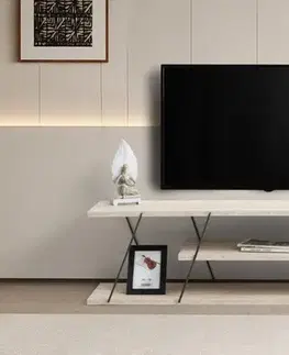 TV stolek Canaz - Black, Travertine