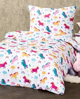 4Home Dětské bavlněné povlečení Unicorn , 140 x 200 cm, 70 x 90 cm