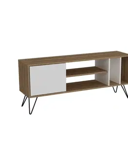 TV stolek Mistico (140) - Walnut, White