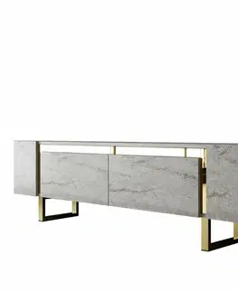 Televizní stolek Yildiz Travertine and Gold