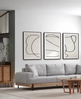 Rohová sedací souprava Eti Oak Right - Grey