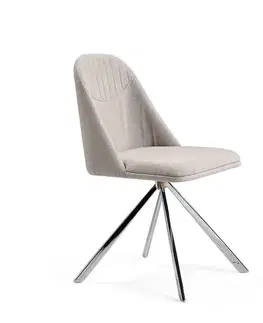 Estila Designová otočná jídelní židle Urbano s chromovými nožičkami šedá 82cm