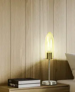 Skleněná stolní lampa, matný nikl, Melot