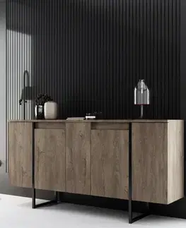 Konzolový stolek Luxe - Walnut, Black