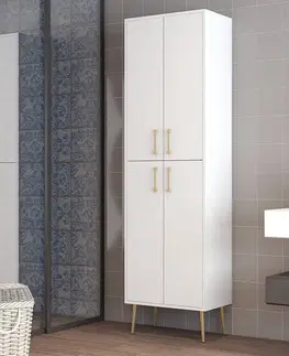 Víceúčelová skříňka Berlin A - White, Gold